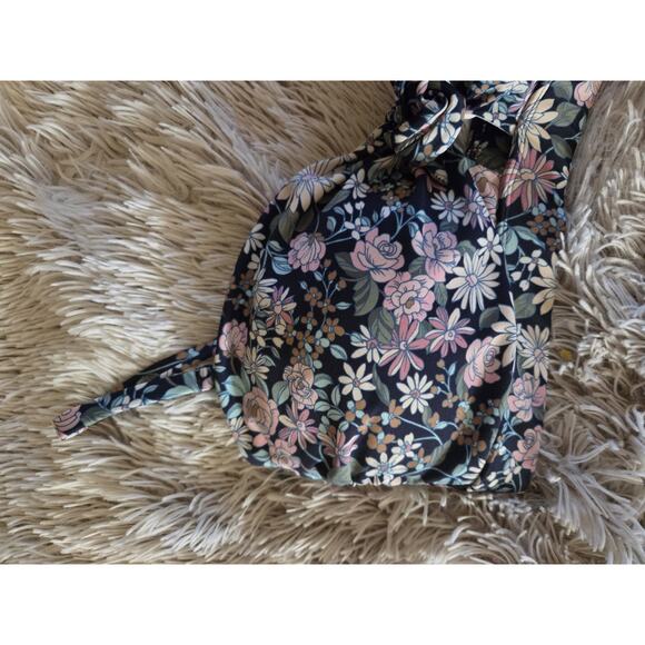 Kona Sol Bikini Top Multi color Floral Keyhole Front Padded Size XL 16-18 New - Picture 5 of 12